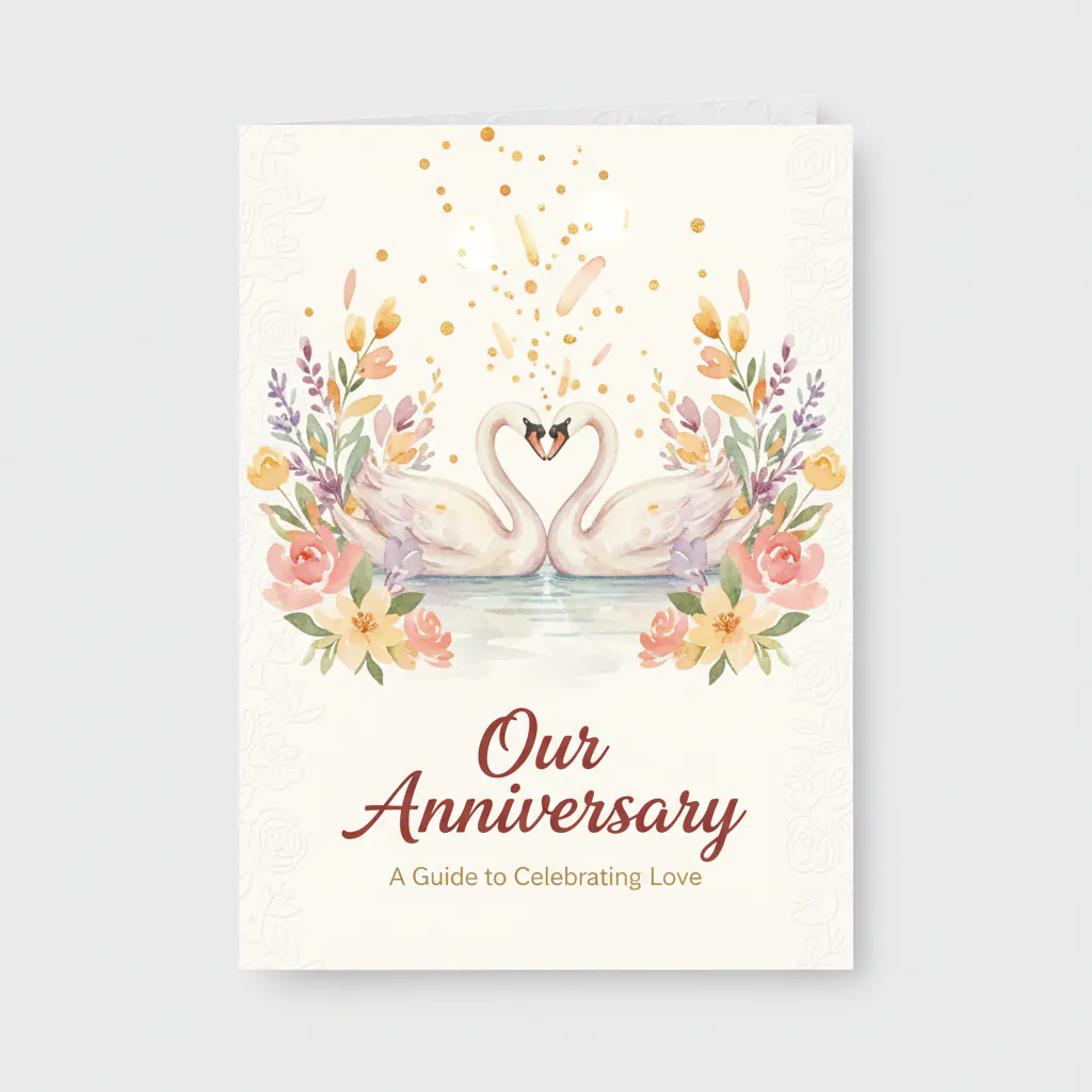 Illustration for a anniversary greeting card guide
