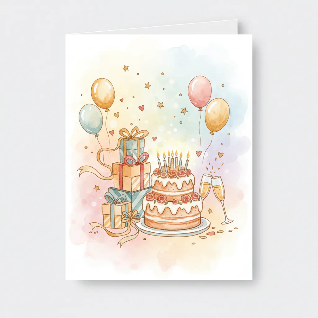 Illustration for a birthday greeting card guide