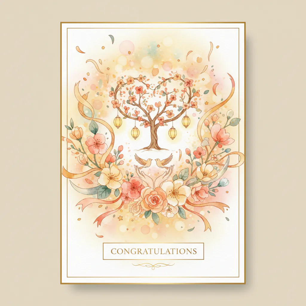 Illustration for a congratulations greeting card guide