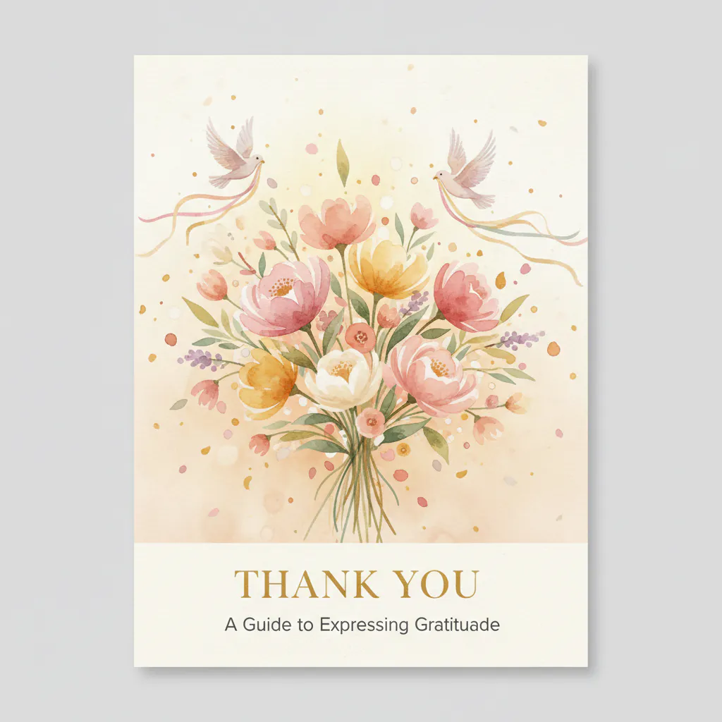 Illustration for a thank you greeting card guide